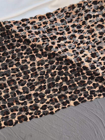 Elastic lace 23cm, leopard print