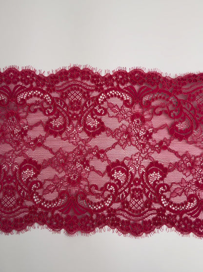 Elastic lace 23cm, dark cold red
